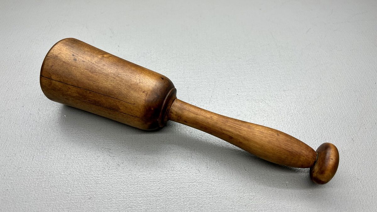 Wooden Mallet 11" Long 2 3/4" Diameter Has Checks But is Solid & Feels so Good In hand